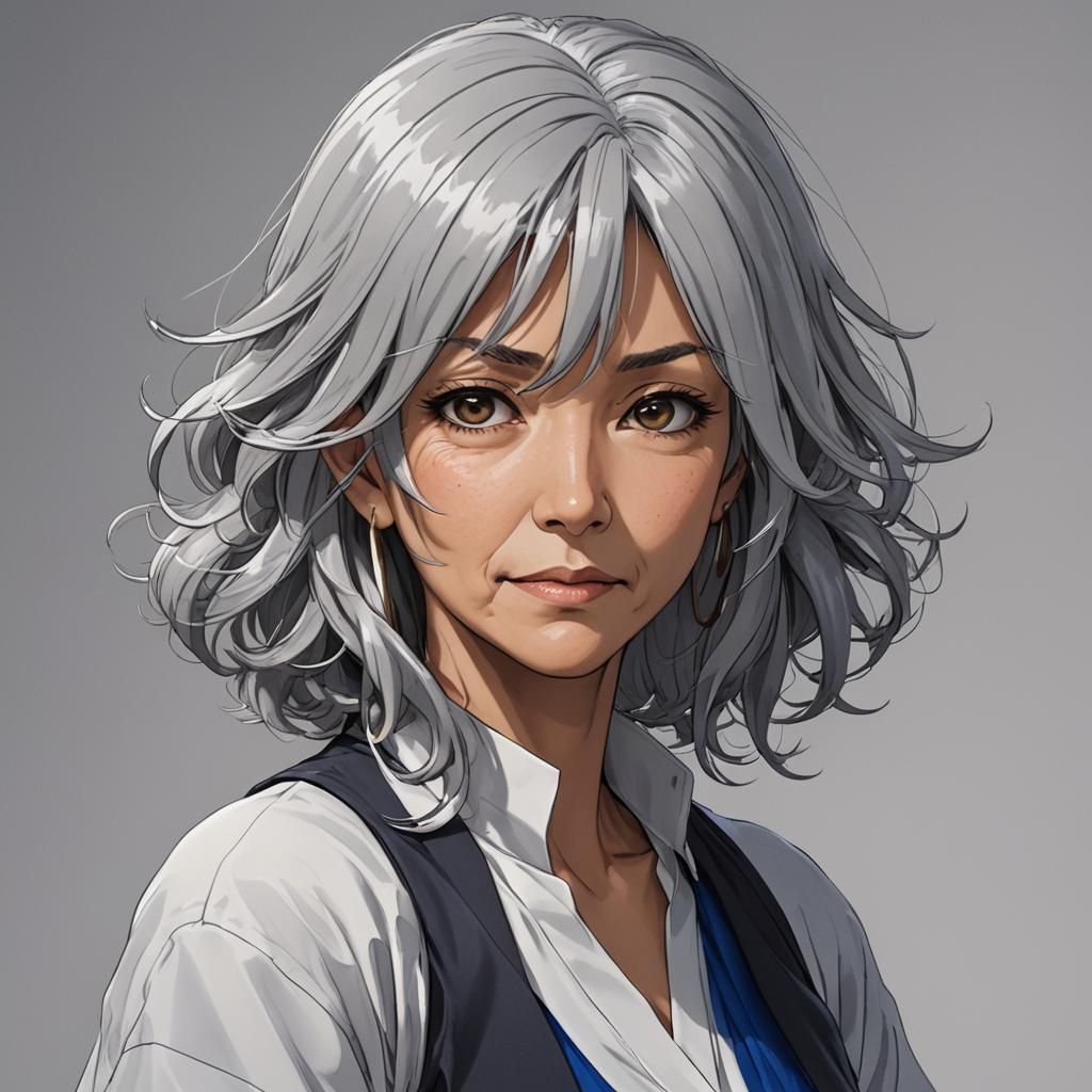 Anime Style Portrait of Puerto Rican Woman