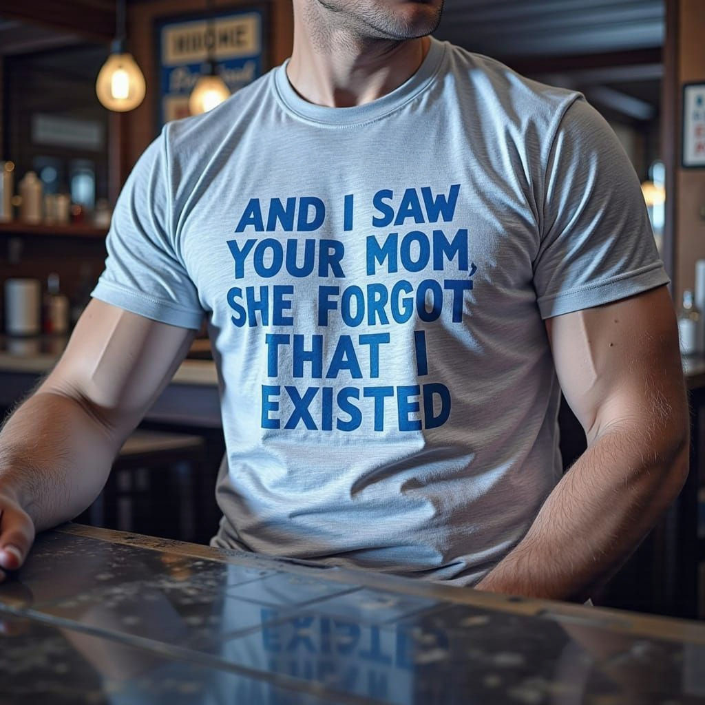 Man in Vermont Dive Bar T-Shirt