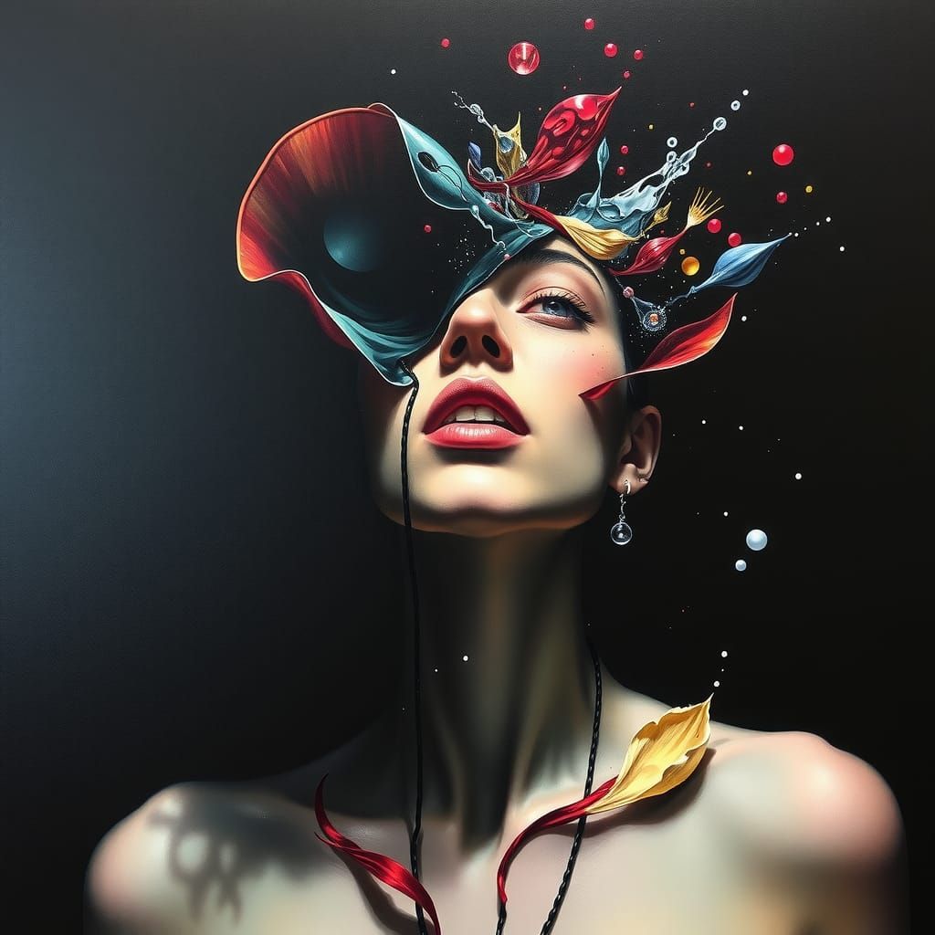 Surreal Portrait with Trompe-l'œil Techniques