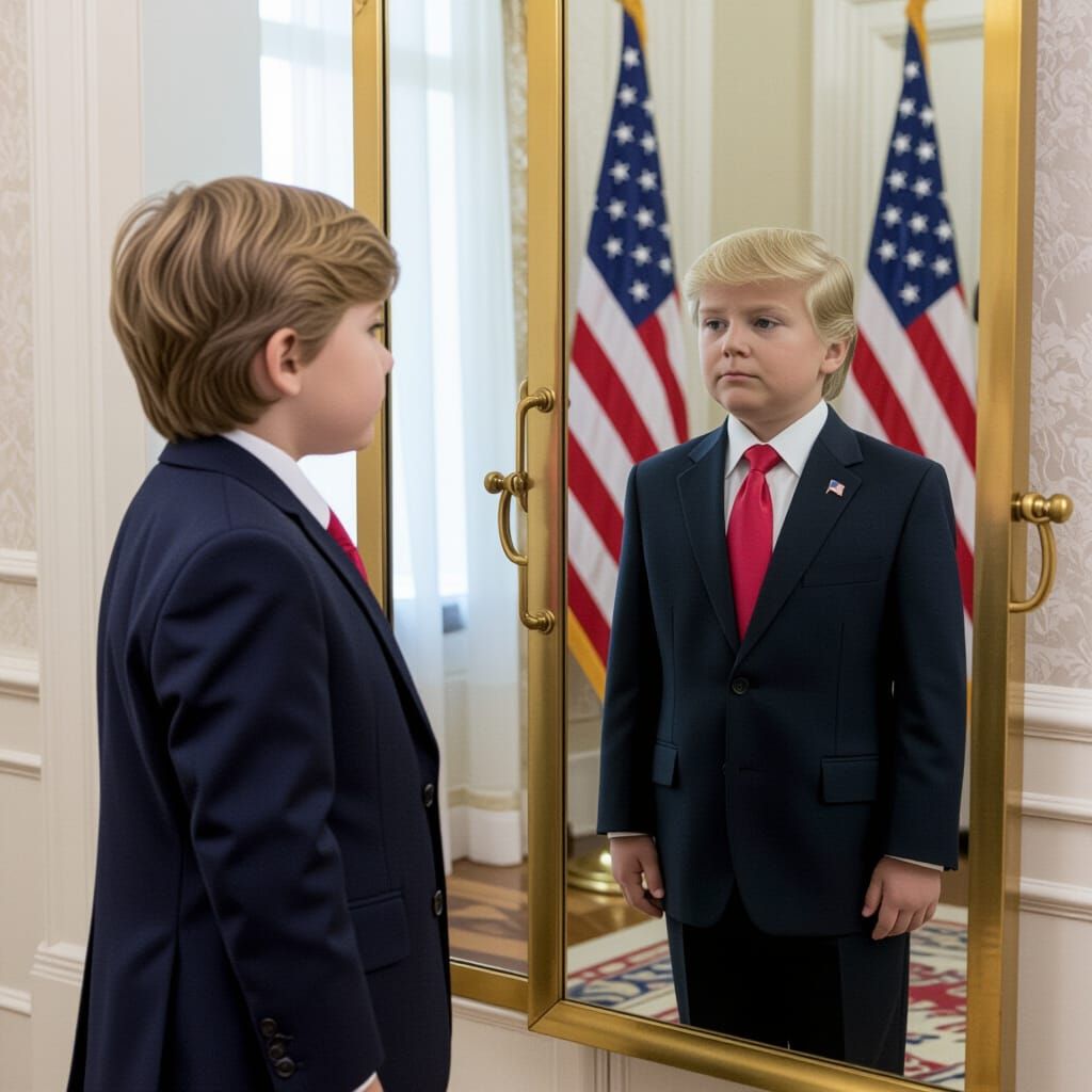 Child Trump Sees Adult Presidential Reflection