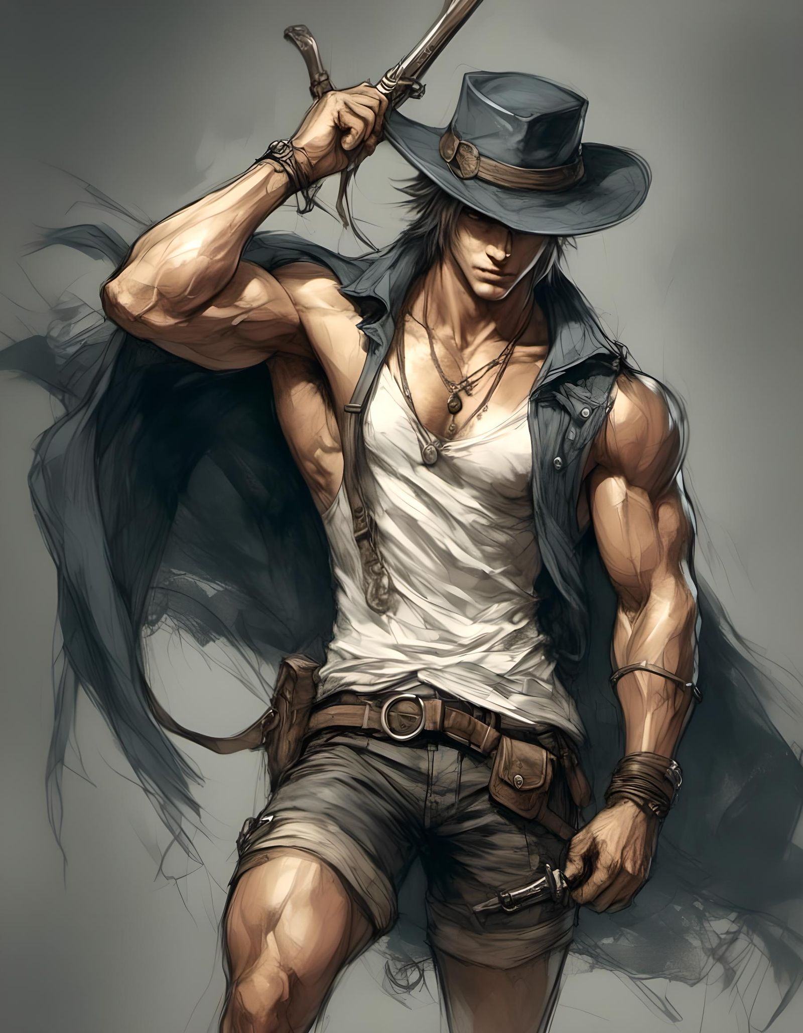 Bloodborne Hunter Anime Style Illustration