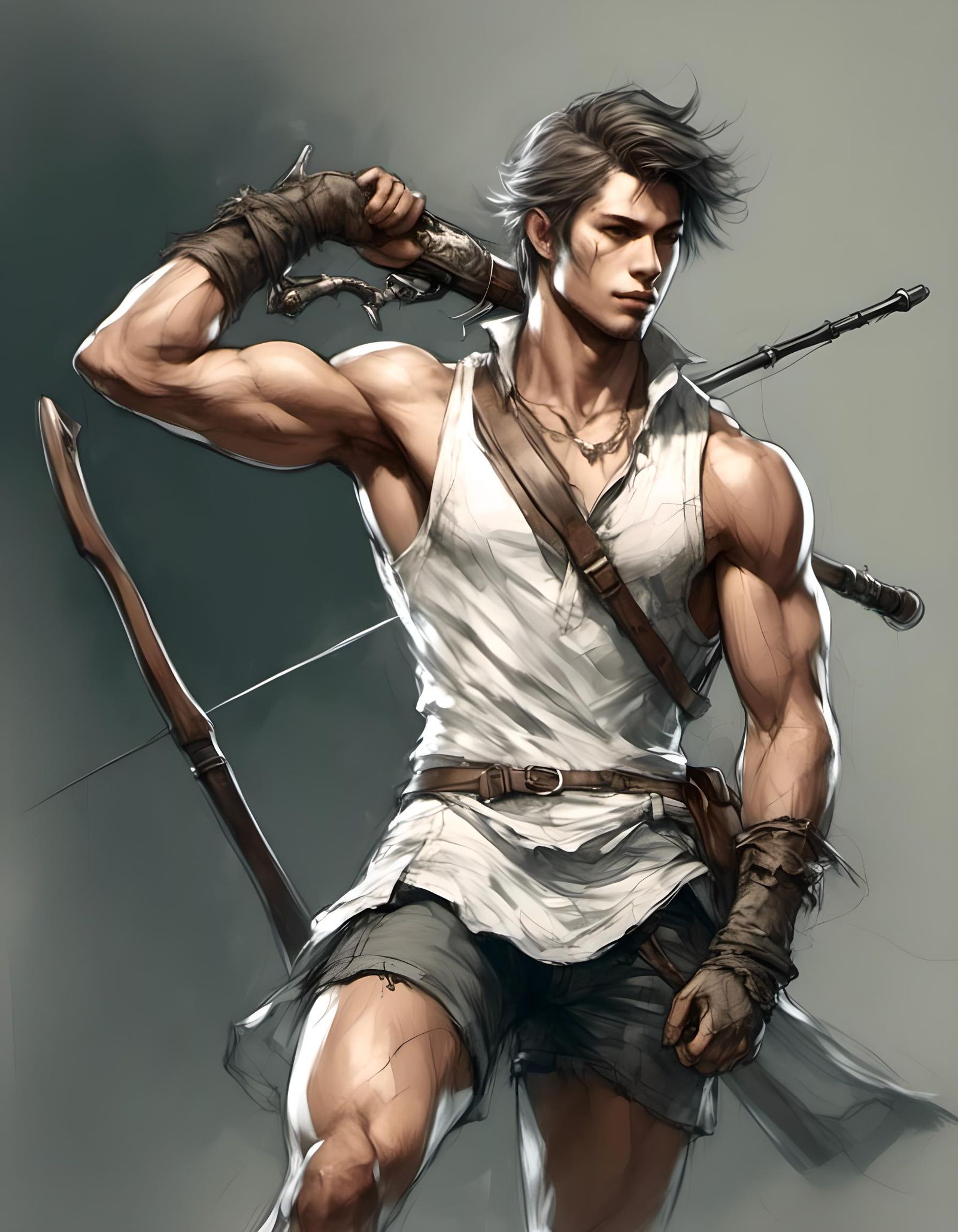 Handsome Jock as Bloodborne Hunter, Anime Style