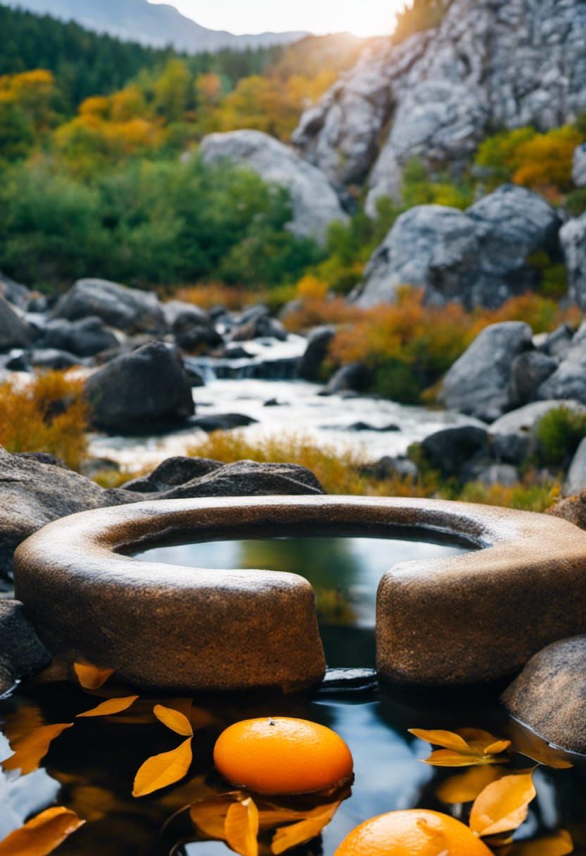 Autumn Hot Spring Bath in the Mountains