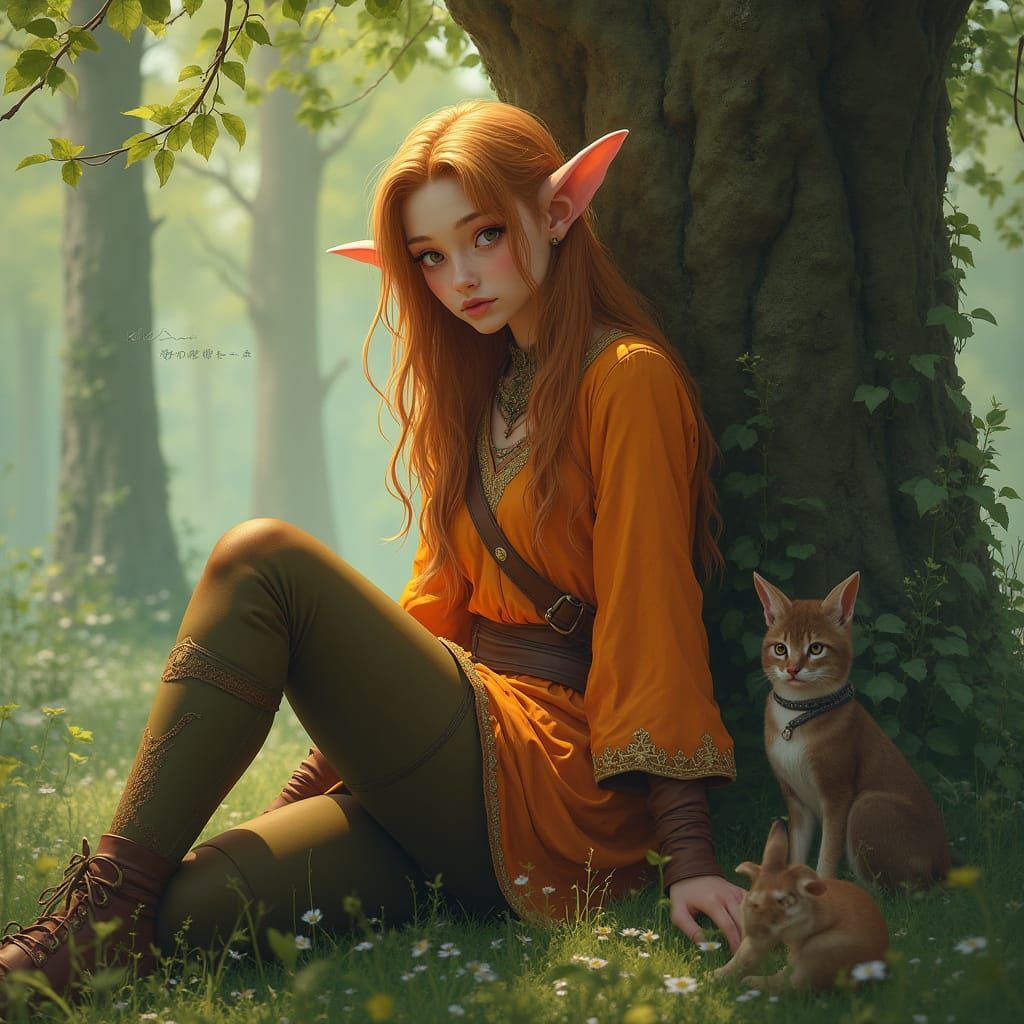 Ethereal Woodland Siren in Hyper-Realistic Style