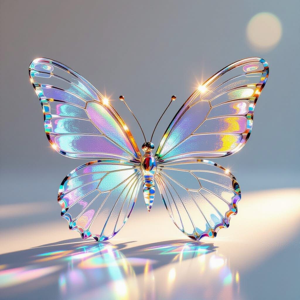 Glass Butterfly: Shimmering Blown Glass Insect
