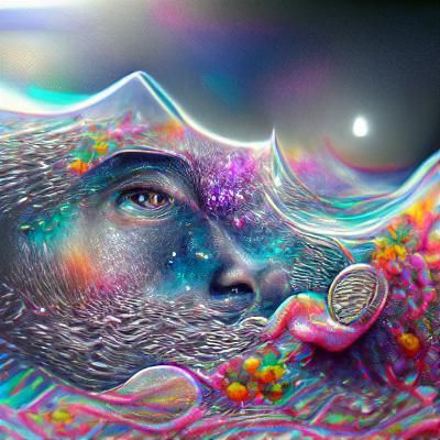 Astral Cosmic Illustration in Mixed Media