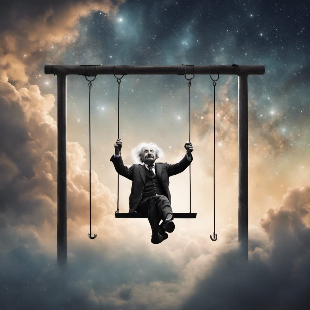 Einstein on a Swing with Magical Sky