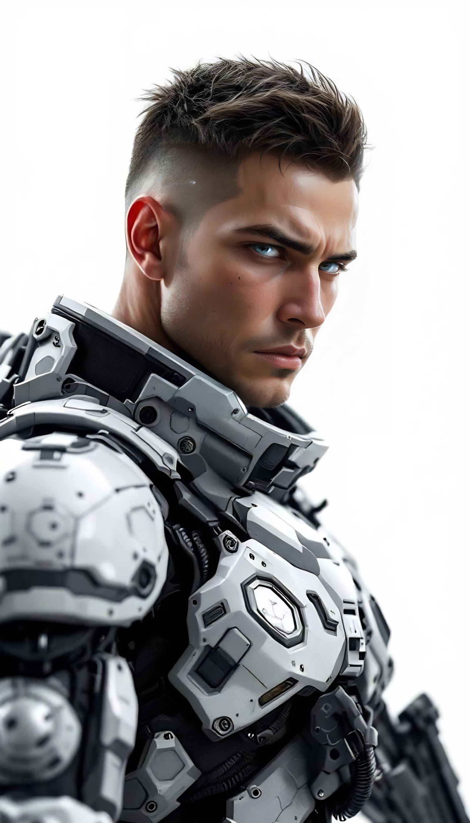 Futuristic Soldier Portrait in Hyperdetailed Style