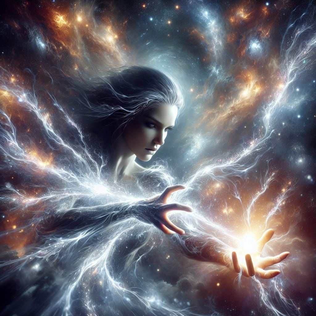 a hyperrealistic portrait of an energy absorbing mutant fema...