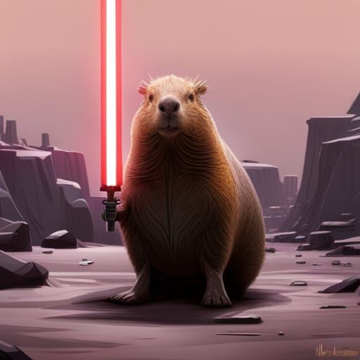 Capybara as Sith Lord in Star Wars Style