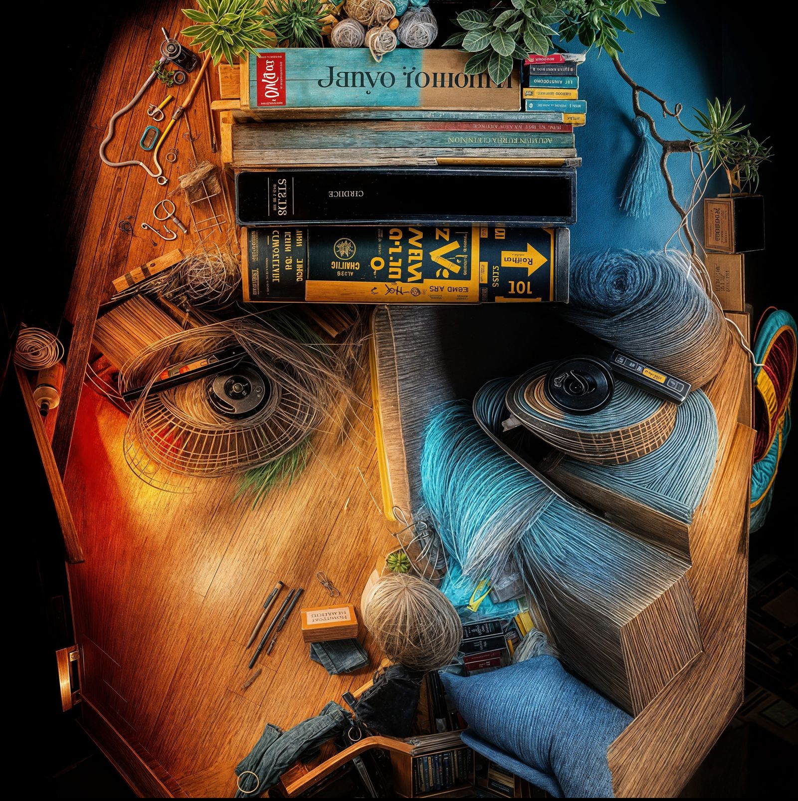 Kanye West Portrait Made from Household Items