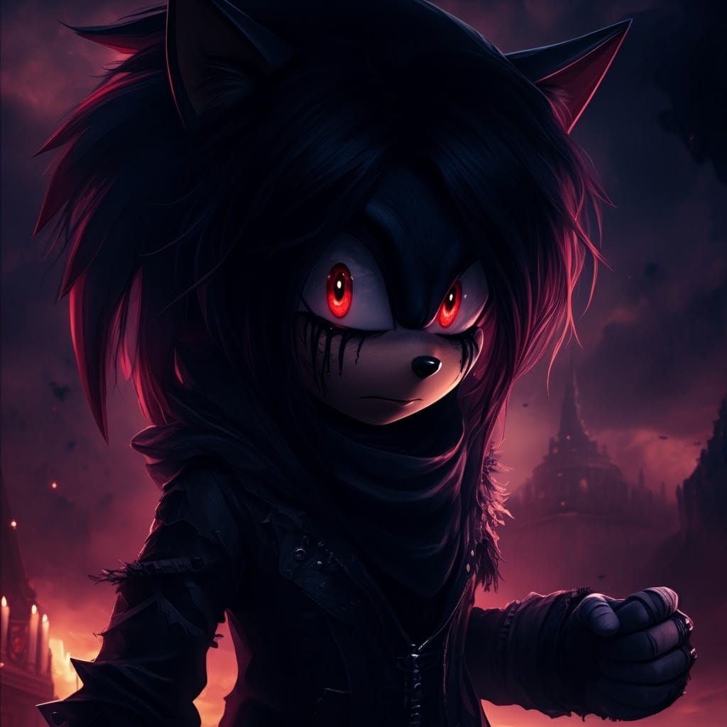 Mysterious Sonic Figure in Dark, Tattered Attire