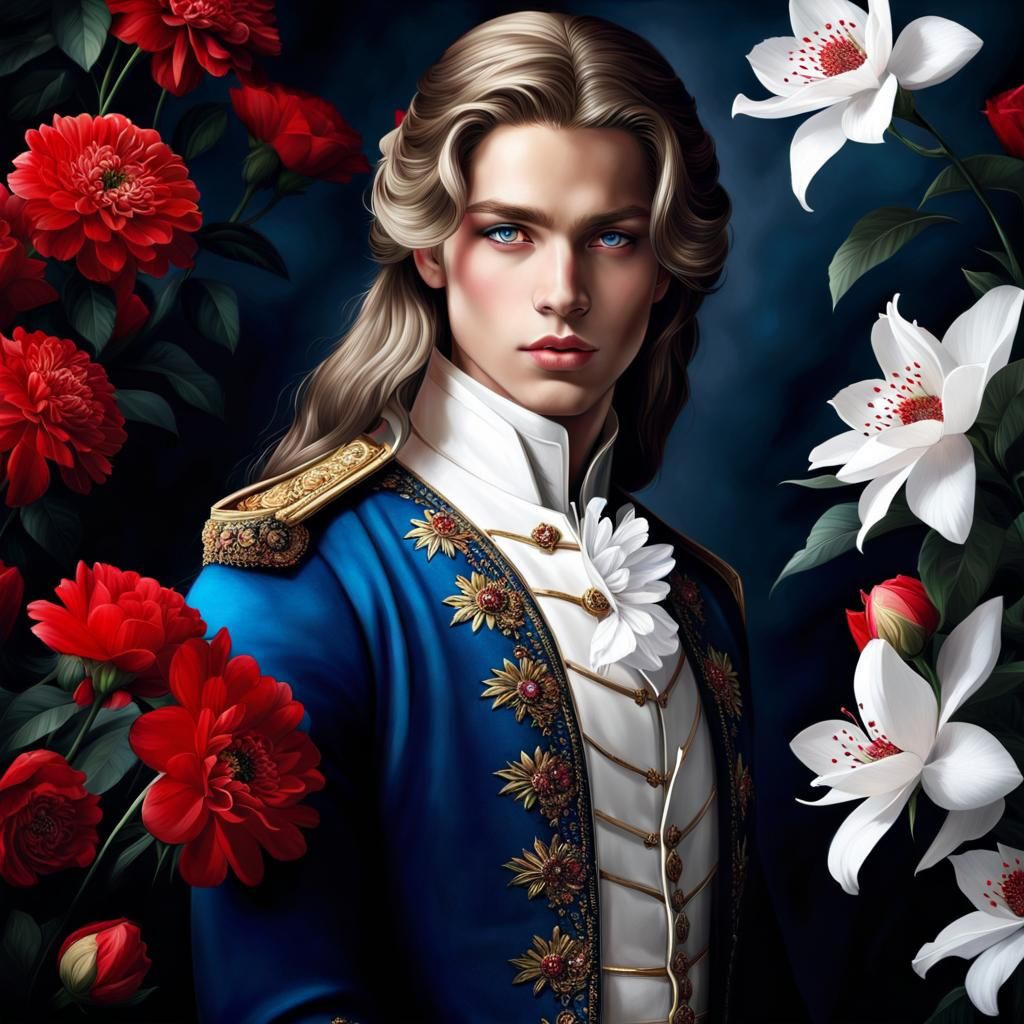 Handsome Prince Portrait in Black and White