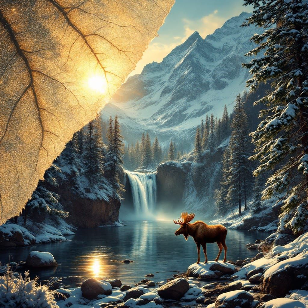 Ethereal Winter Wonderland within Frosty Leaf