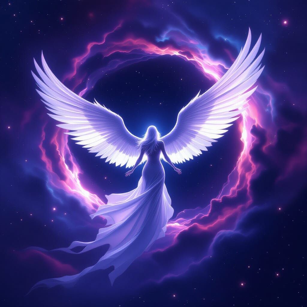 Cosmic Black Hole Emits Angelic Entity