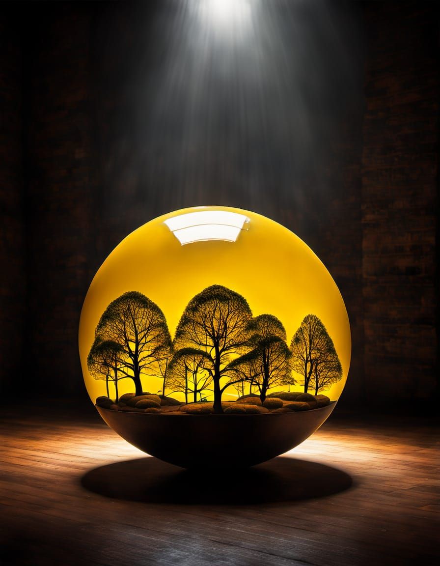 Mysterious Whimsical Orb in Dramatic Lighting