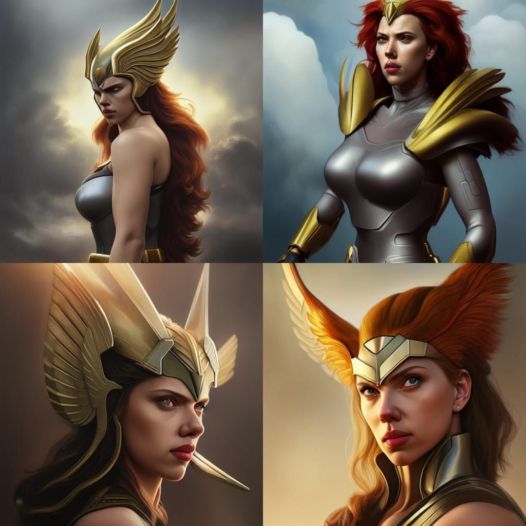 Scarlett Johansson as Hawkgirl in Detailed Portrait