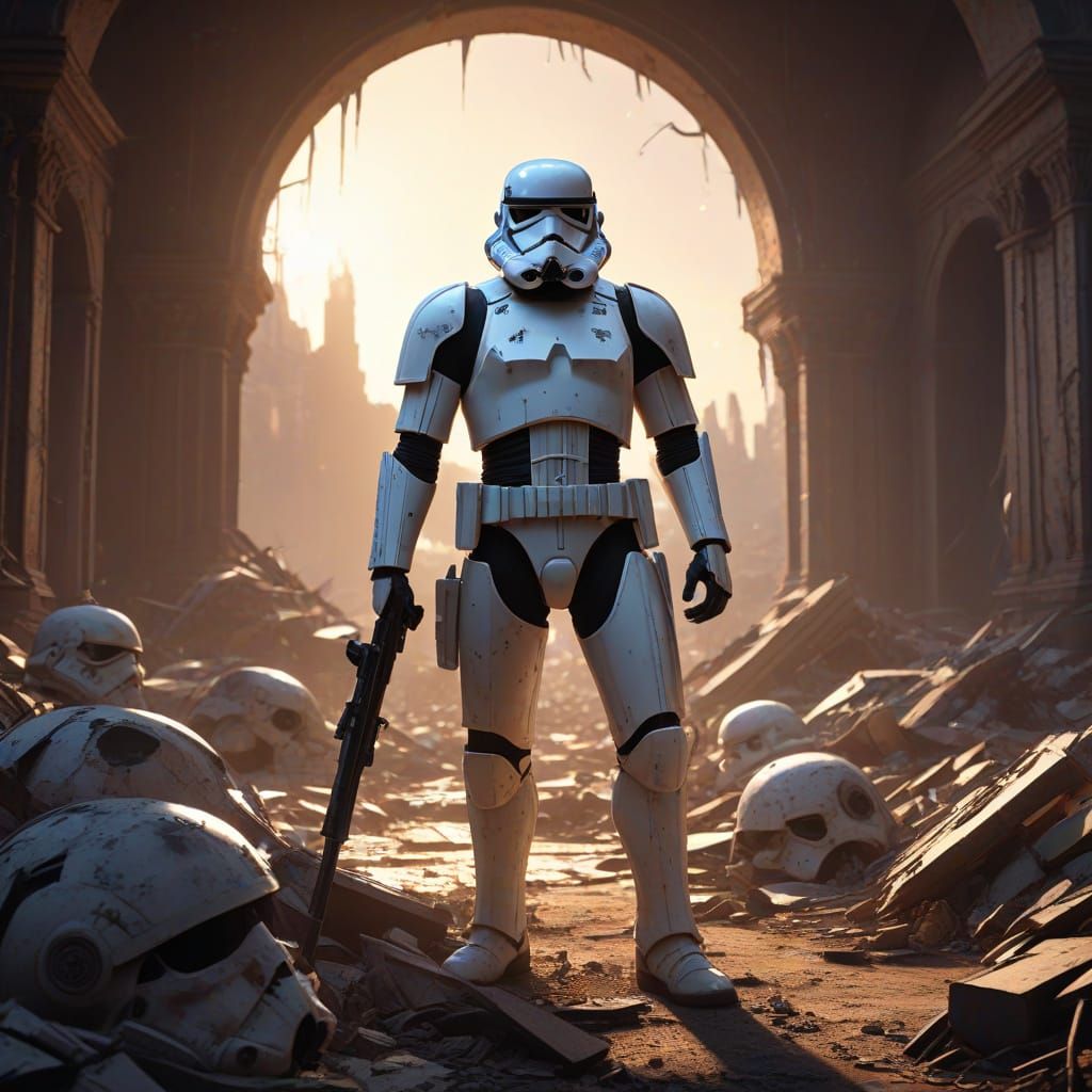 Dark Fantasy Stormtrooper in Shattered Helmet Field