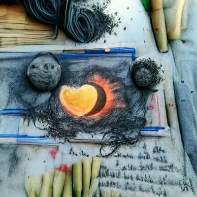 Contrasting Sun and Moon in Charcoal and Light