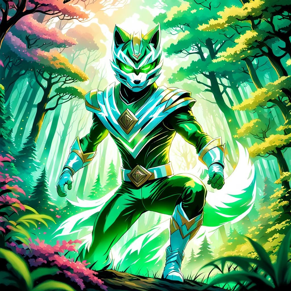 Kitsune Power Ranger in Mystical Forest