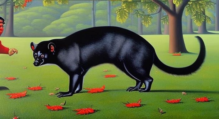 Tasmanian Devil in Egg-Tempera Style