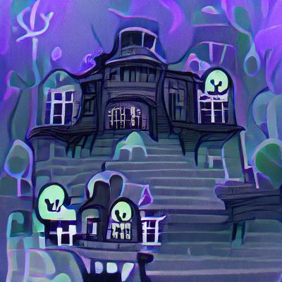 Spooky Mansion Under a Full Moon