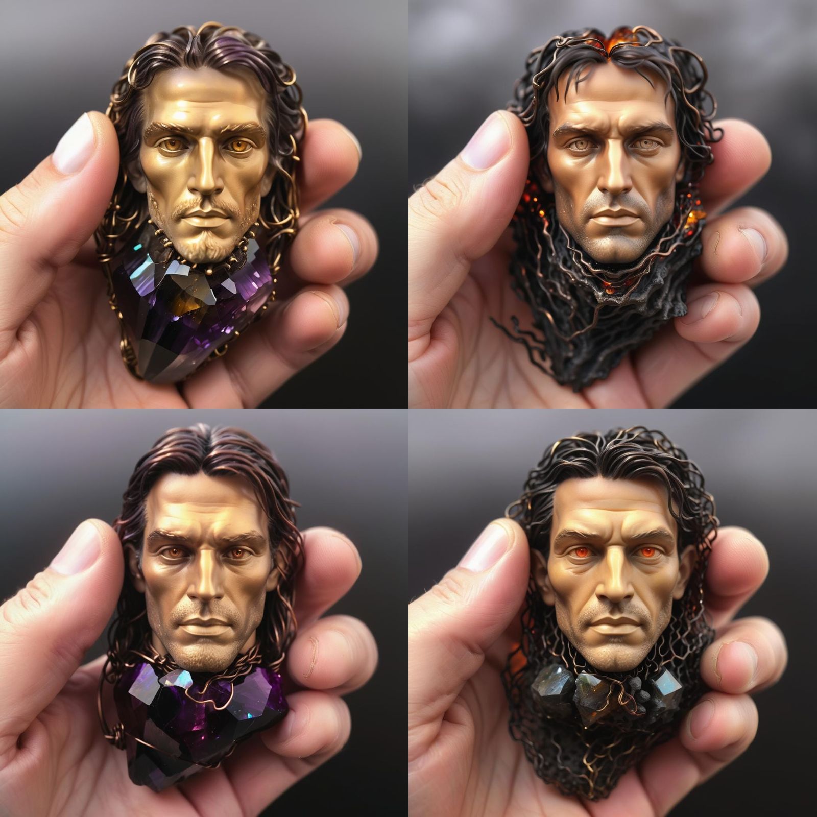 Surreal Crystal Man in Heaven and Hell Contrast