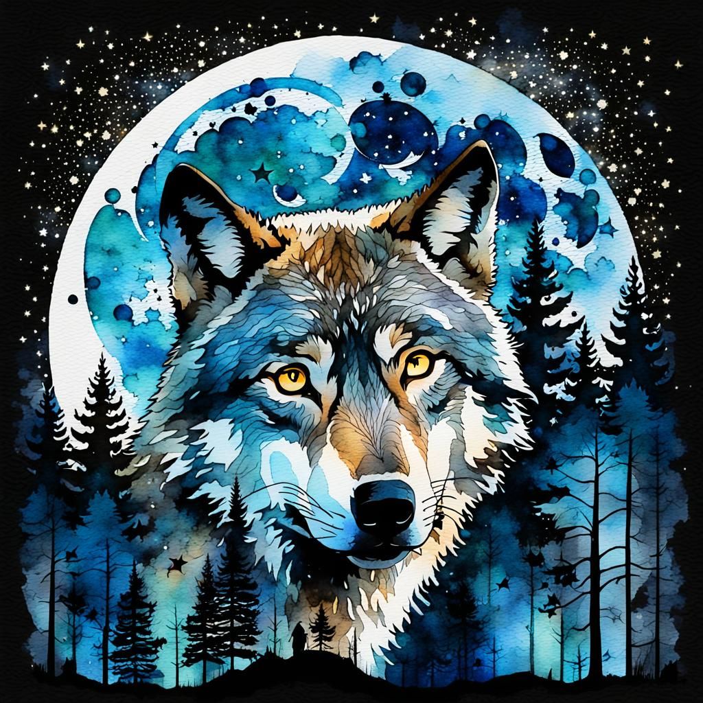 Wolf Forest Trees | Double Exposure?