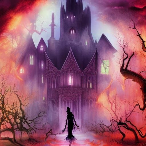 Fantastical Scary Love Matte Painting in Deep Color
