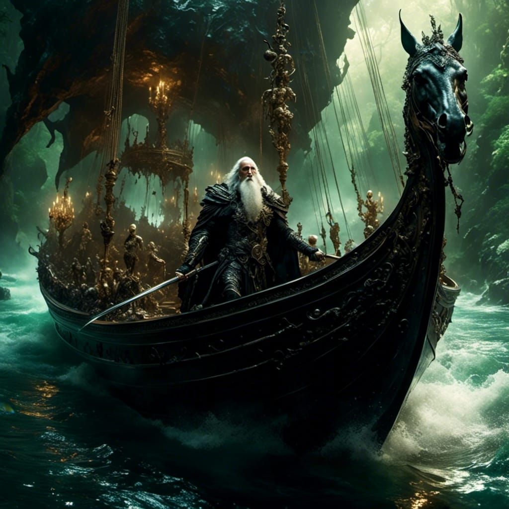 Charon's Ferry to Hades: A Digital Matte Painting