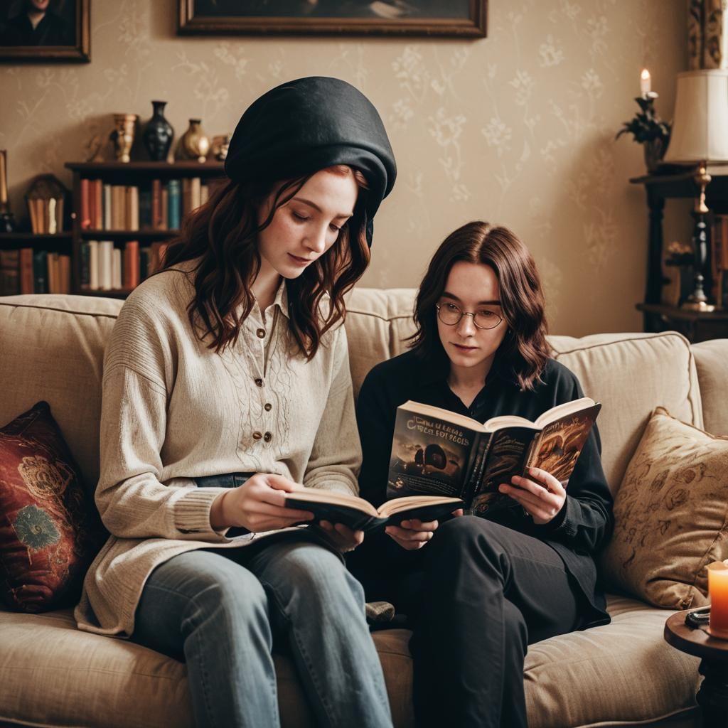 Lily Evans and Severus Snape Reading Together