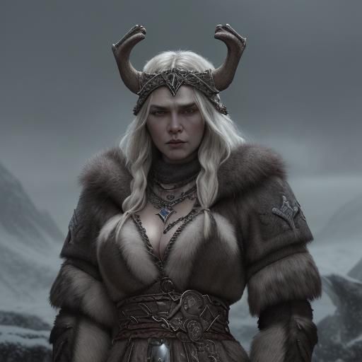 Epic Nord Woman with Pagan Jewelry