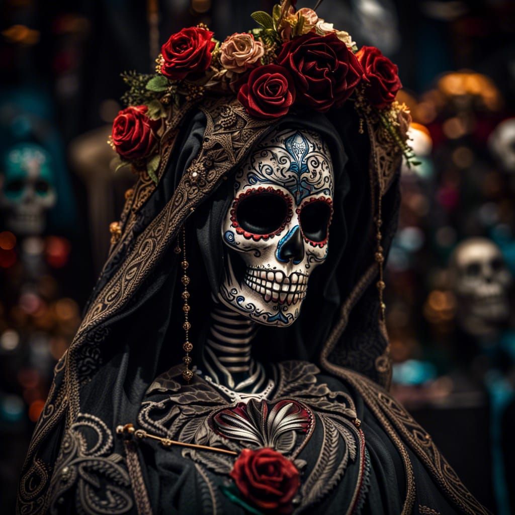 Hyperrealistic Santa Muerte Day of the Dead