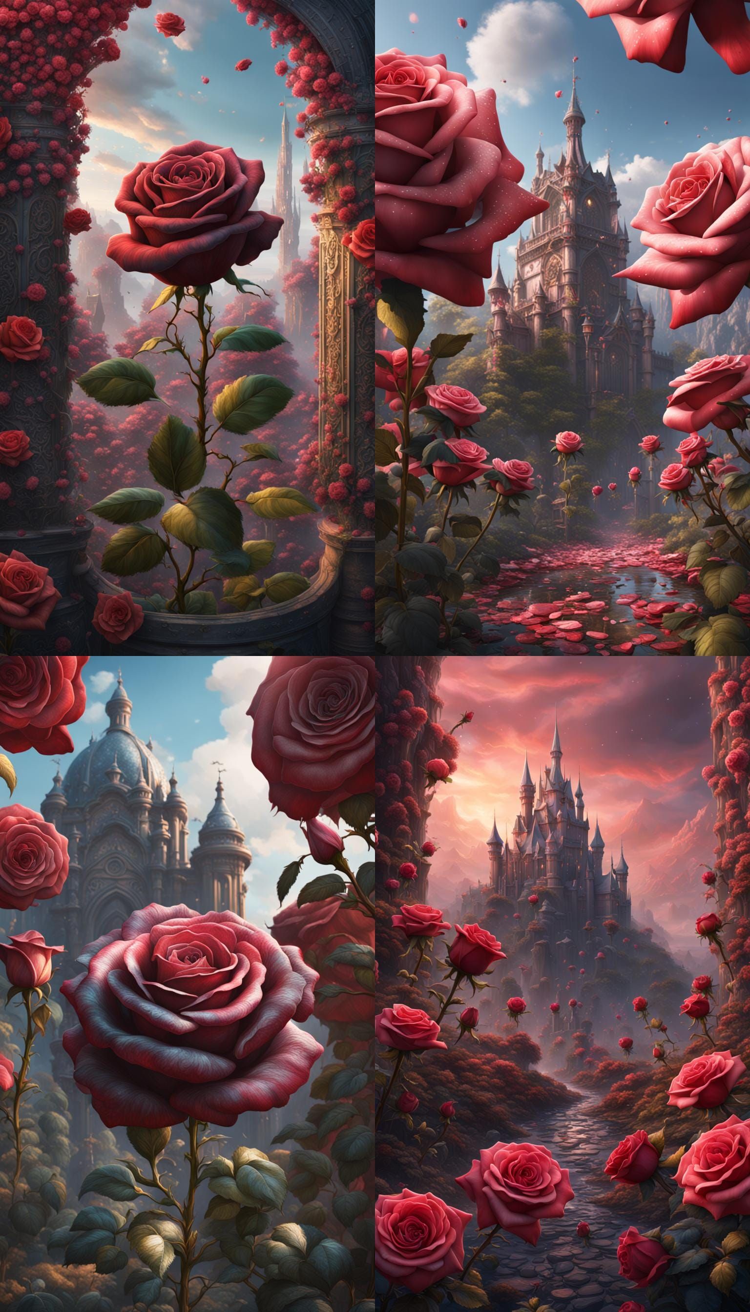 Beautiful Rose in Deep Color Fantasy Art