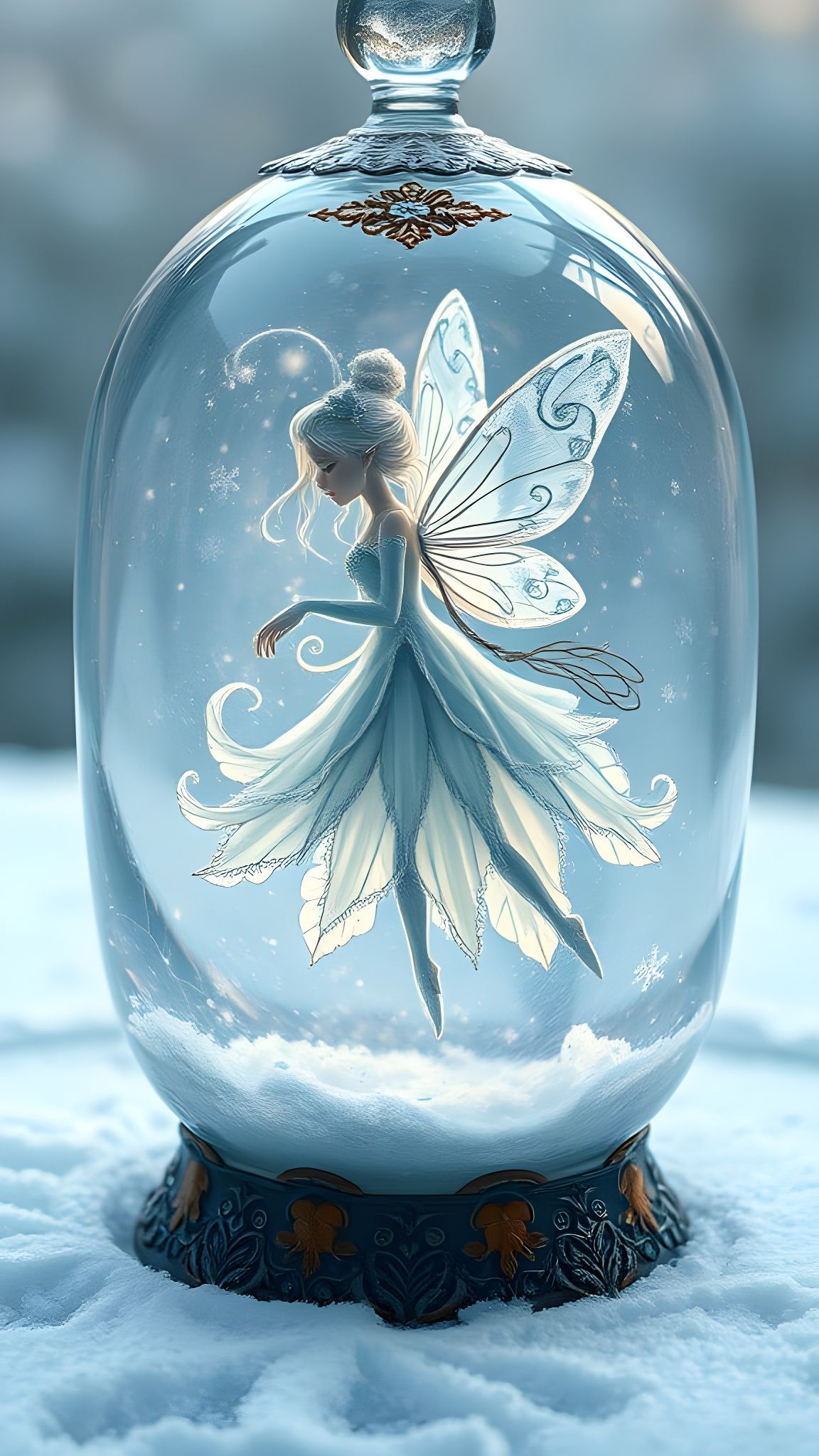 Winter Fairy Tale Scene in a Glassy Landscape