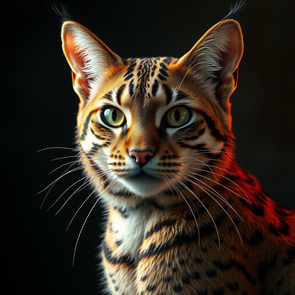 Regal Cat Portrait in Art Nouveau Style