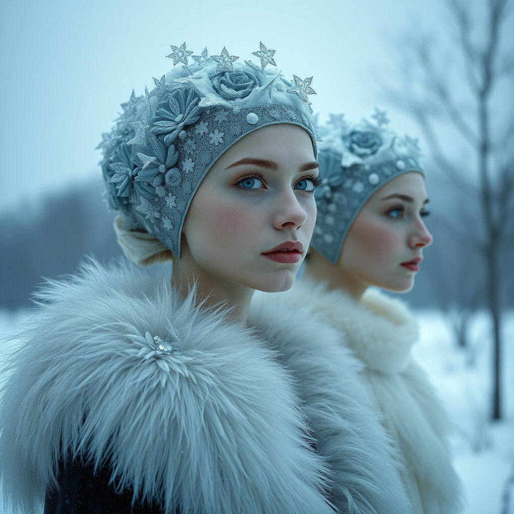 Surreal Winter Scene Inspired by Avant-Garde Fashion