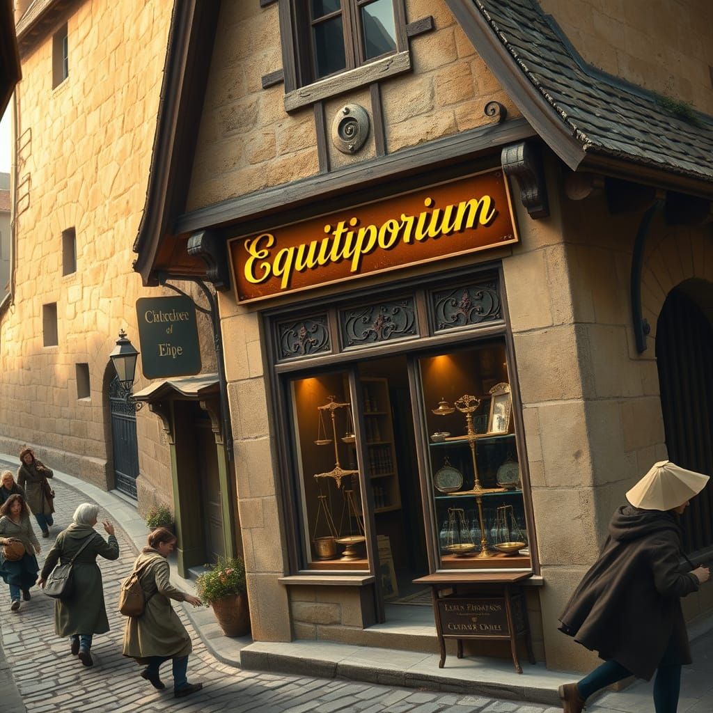 Rustic Village Shop in Golden Hour