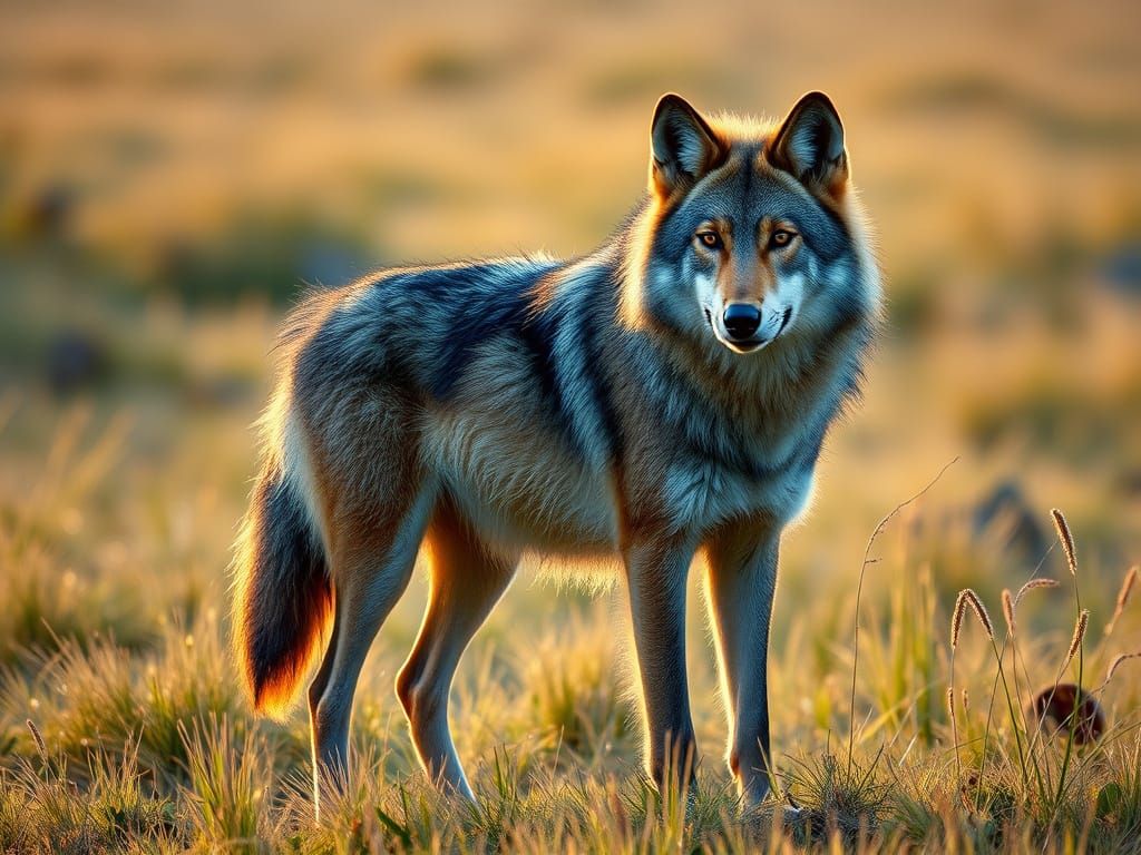 Maned Wolf in Savannah: Wildlife Art