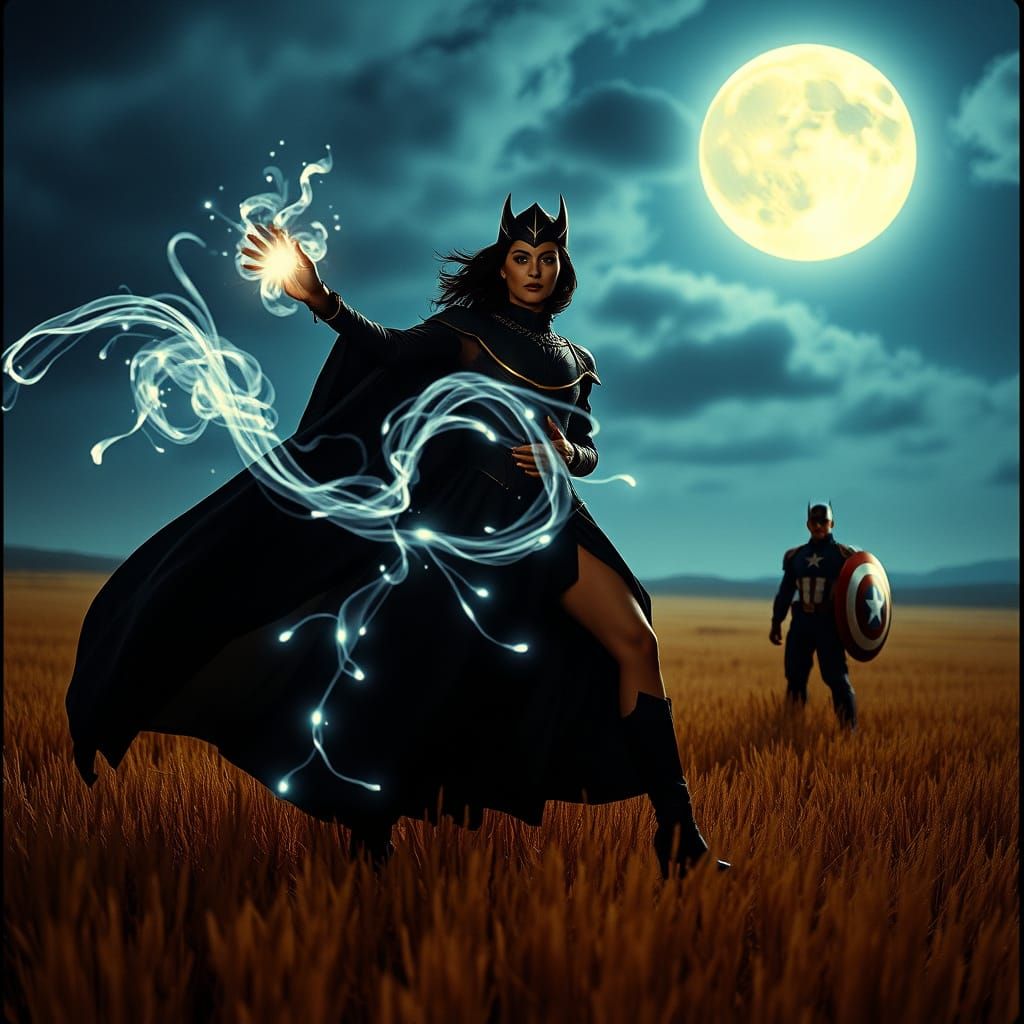 Zatanna Casts a Spell in a Golden Field