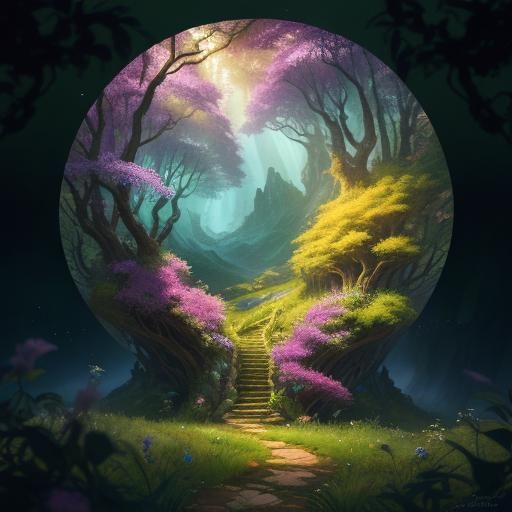 Dragon Wrapped in Vines on Forest Peak