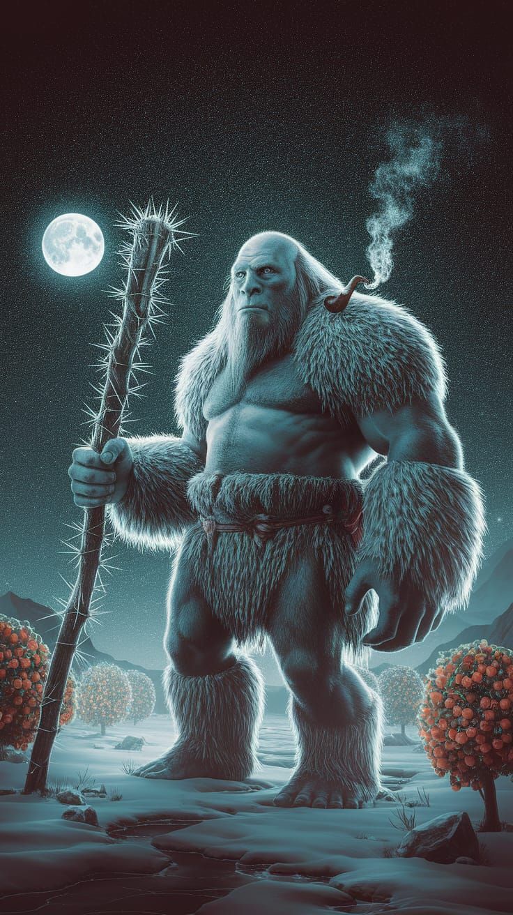 Gigantic Ice Age Man in Ultraviolet Light