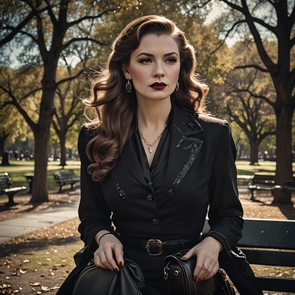 Goddess in 1940s Film Noir Style