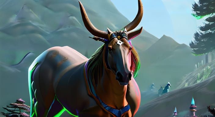 Centaur Druid in Dark Fantasy Style