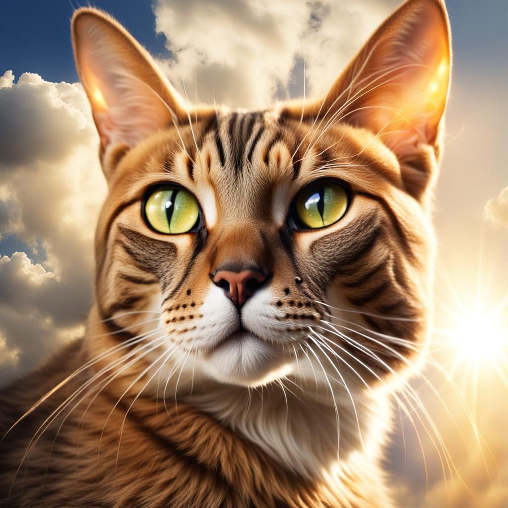 Abyssinian Cat in Divine Sunshine