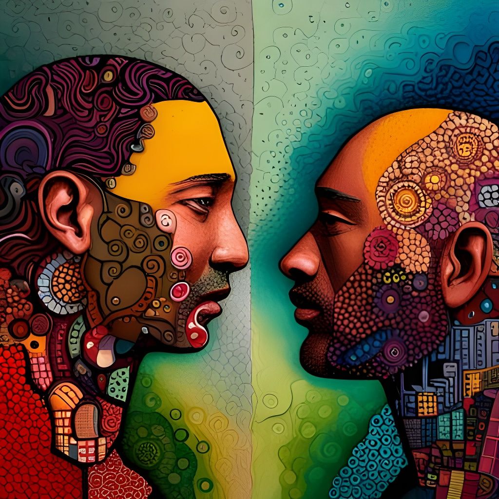 Collage Faces Crafted from Mixed Media