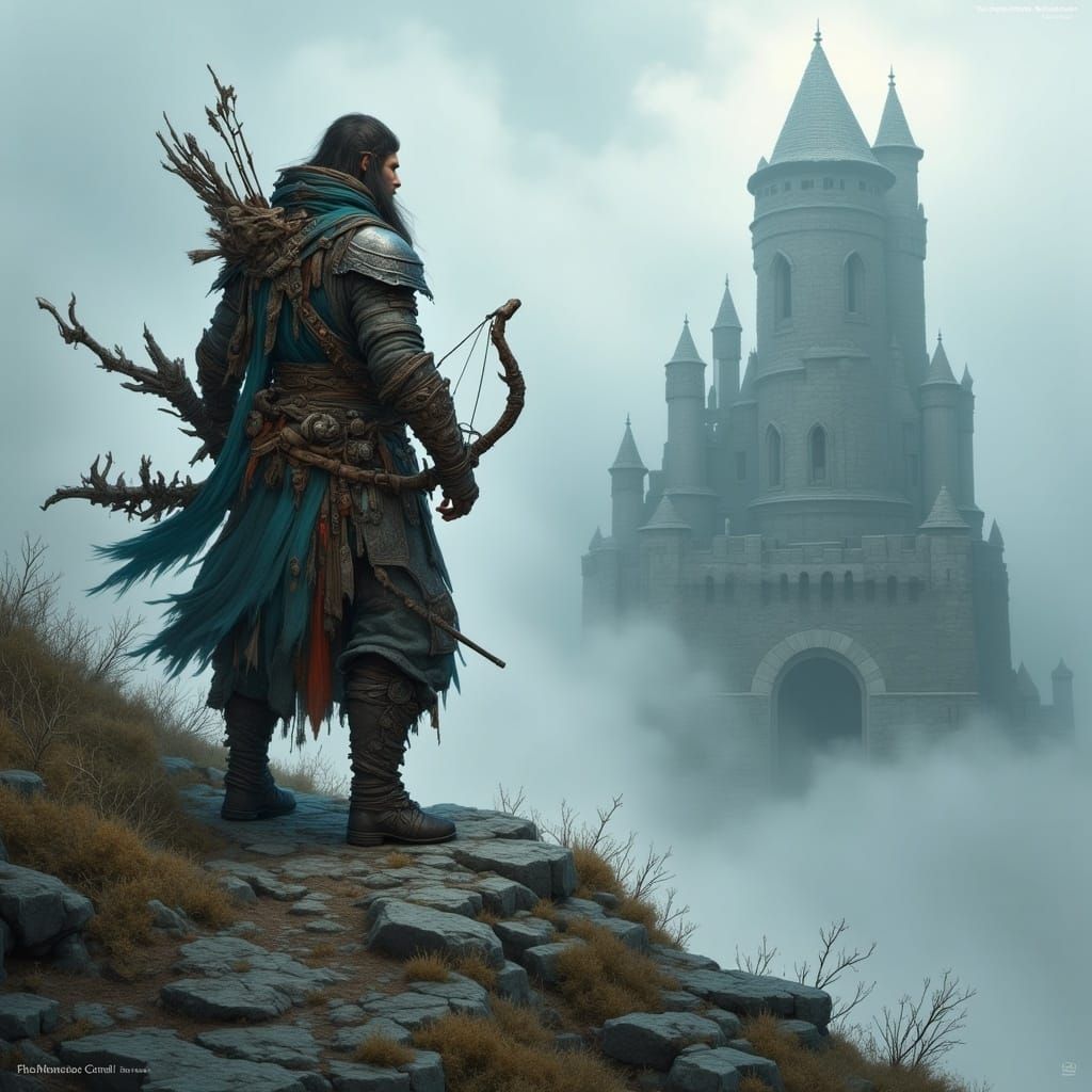 Ranger on Windswept Hill Overlooking Fortress