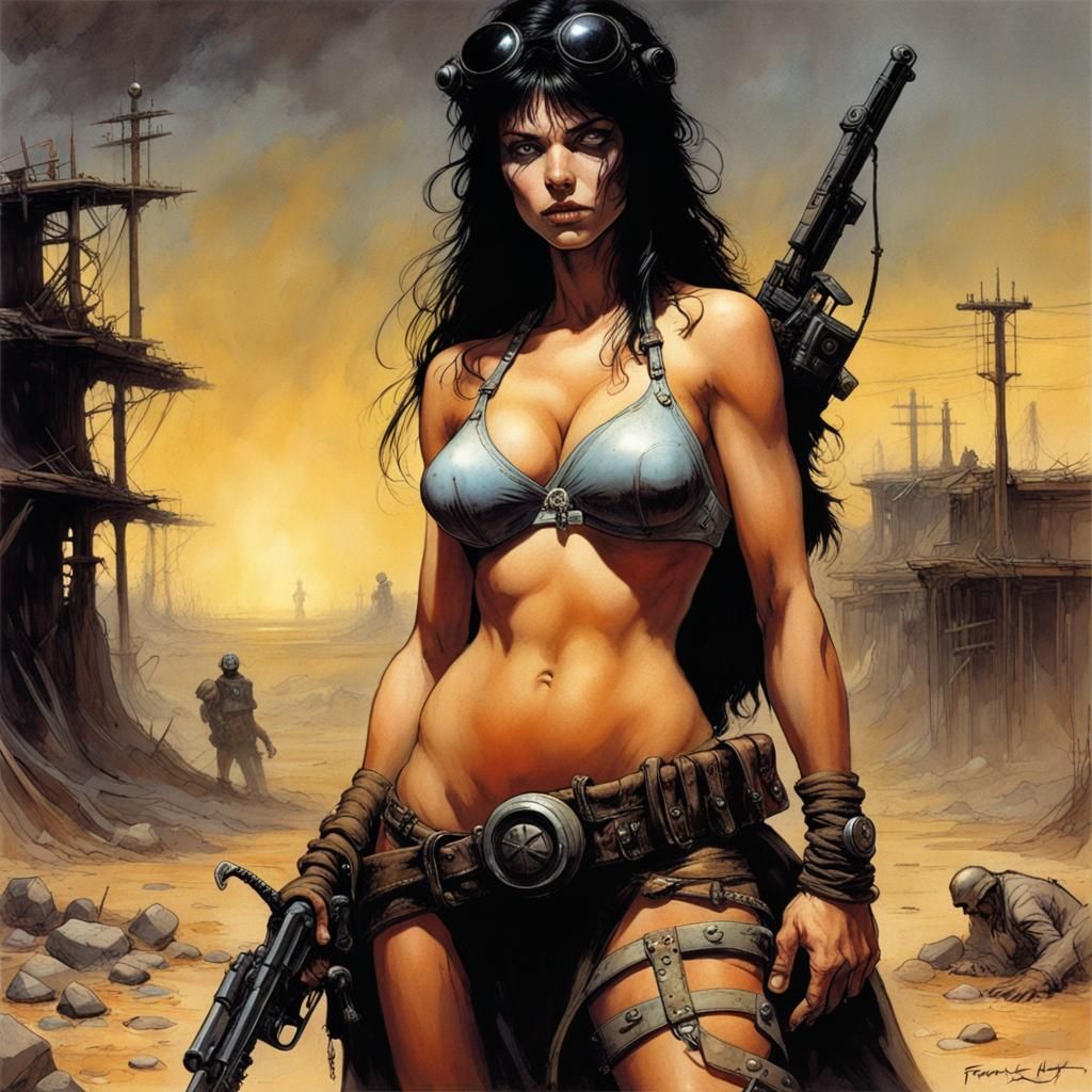 Post-Apocalyptic Survivor in Barren Wasteland