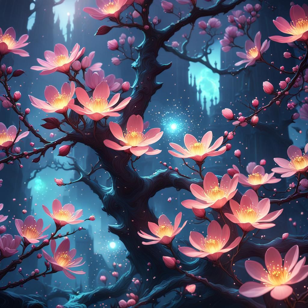 Luminescent Blossoms: Ethereal Fantasy Concept Art