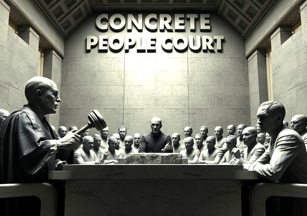 Concrete Courthouse Conceptual Art in 3D Render